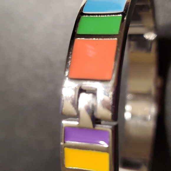 BRACELET Multi Color Enamel Rodan + Fields Silver Tone Bracelet - Picture 5 of 5